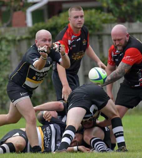 Scrum half Matt Holman in action for Minehead Barbarians 2nd XI
