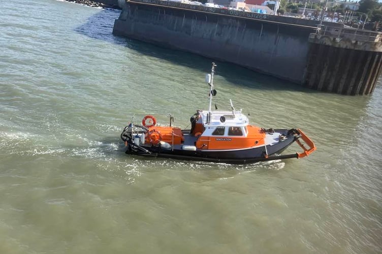A dredger arrives in Watchet Marina this week to start work on the outer harbour.