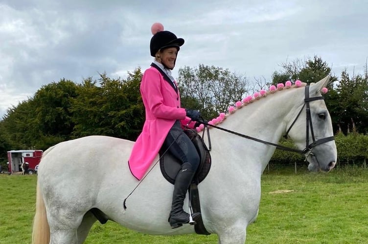 Members of the West Somerset Riding Club wore pink to raise money for Cancer Research UK (Photo: Annabelle Gregory)