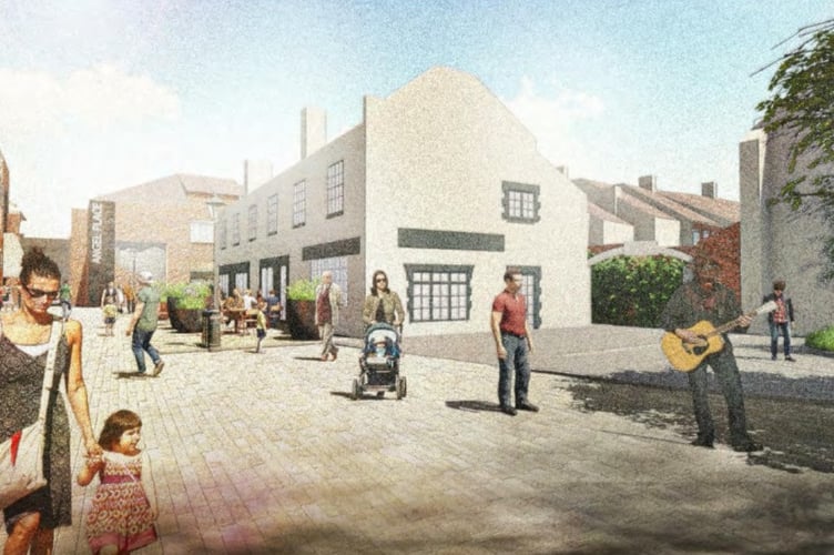 Artist's impression of the Clare Street section of the Celebration Mile in Bridgwater (Photo: Macgregor Smith Landscape Architects)