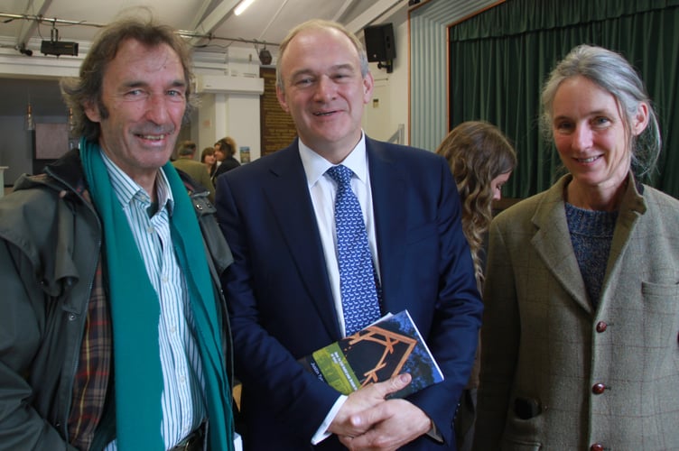 Sir Ed Davey joined MP for Tiverton and Minehead, Rachel Gilmour, to discuss issues facing local farmers at Dulverton Town Hall (Photo: George Ody)