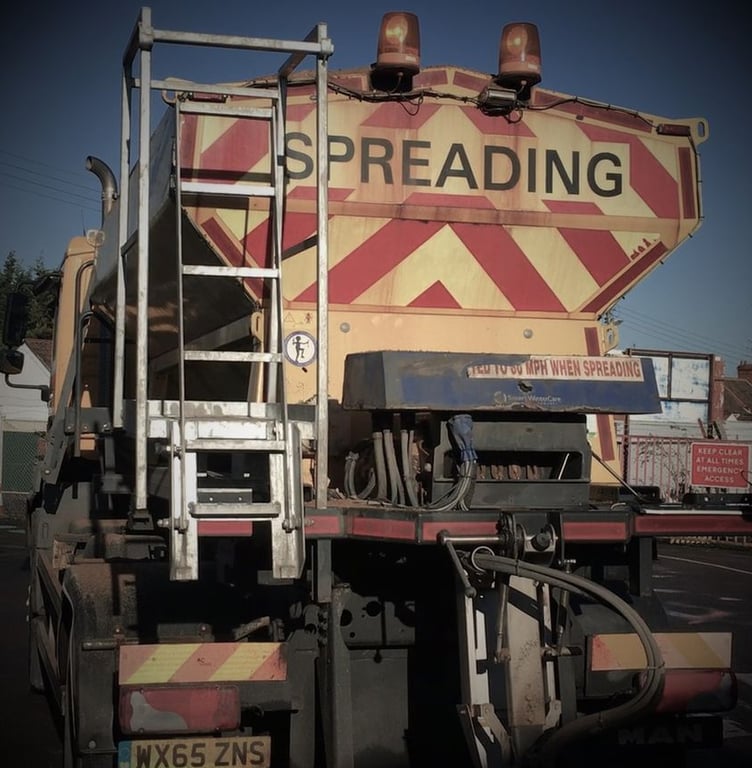 A gritting lorry caught fire on Exmoor this week. PHOTO: TravelSomerset