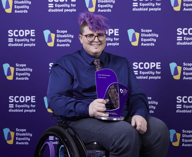 Zahari Brimacombe named Purple Pioneer by leading disability charity