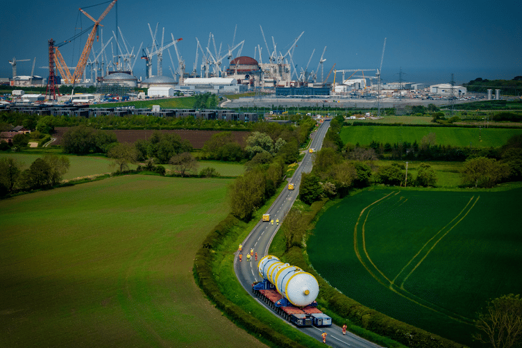 A steam generator being delivered to the Hinkley Point C nuclear power station site. PHOTO: EDF.