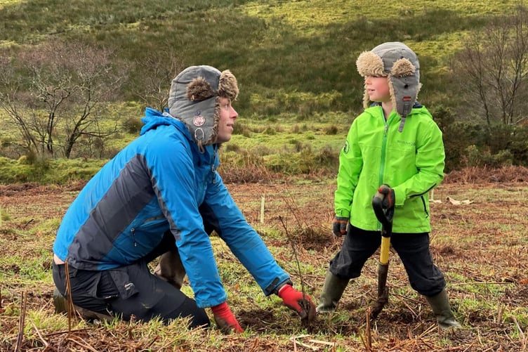 A family tree planting event on Exmoor. PHOTO: ENPA