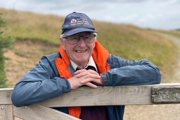 Brian Seward, who donated a gate to the national park in memory of his late wife Caroline, who loved Exmoor. PHOTO: ENPA.