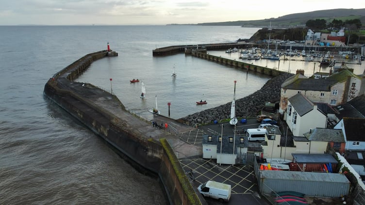 An aerial view of Watchet Harbour and Marina. PHOTO: HM Coastguard.