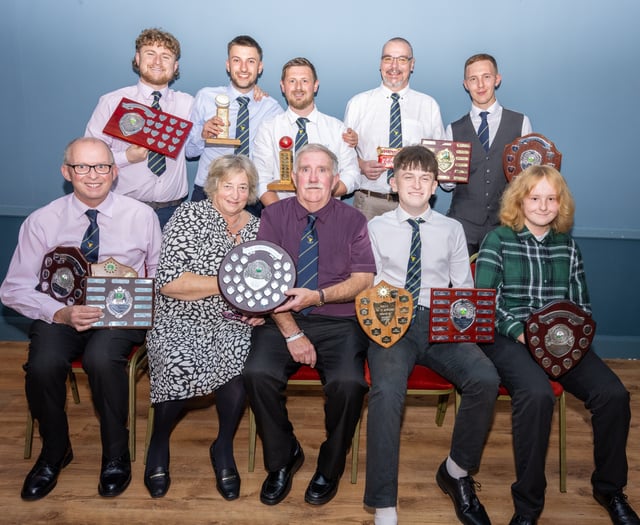 Player awards at Over Stowey CC's annual presentation evening