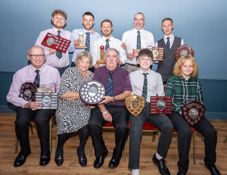Pictured, back row, from left: Hayden Langlois, Tyler Coleman, Simon Burland, Matt Cunningham, Kieran Barrow; front: Mark Sortwell, Lil Biffen, Les Biffen, Ben Washer (on behalf of Oli) and Charlotte Sortwell. Missing, James Swales