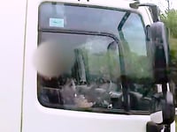 M5 lorry driver caught eating a yoghurt with a spoon in police sting