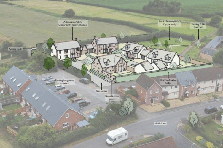 A three-dimensional image of how a proposed new housing development in Washford would look. IMAGE: Polden Planning Ltd.