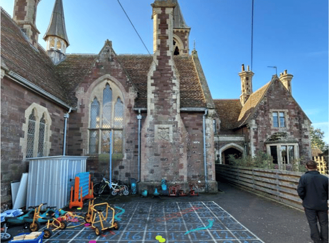 A view of Stogursey Primary School with the residential property causing concern to the right. PHOTO: Eleven 10 Architecture.