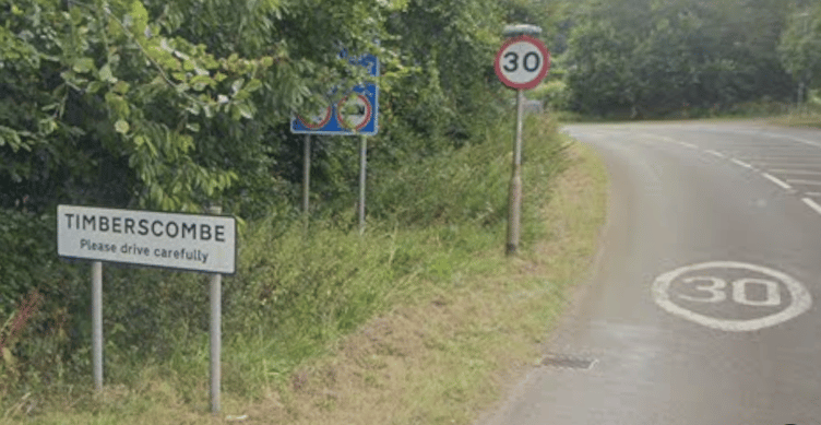Speeding traffic in Timberscombe is causing concern among parish councillors. PHOTO: Google Maps.