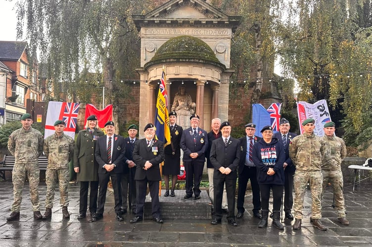 A previous drumhead service for Remembrance in Wellington Square, Minehead.