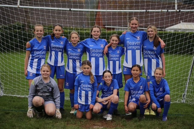 Minehead's victorious Under 12 girls side