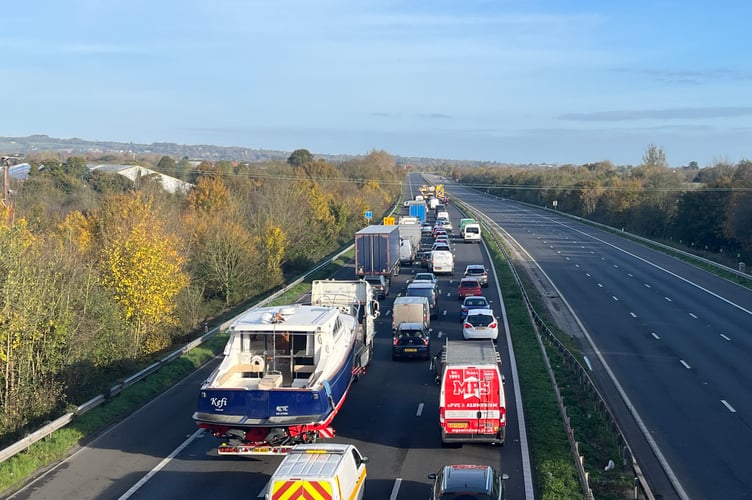 Long delays on the M5 near Taunton