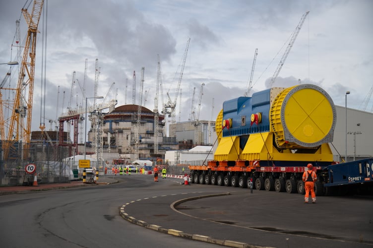 Jaw-dropping pictures show a huge generator part arrived at Britain's new Â£26bn nuclear power station. Hinkley Point C's 12m-long stator will generate enough low carbon electricity for 3 million homes. Gordon Bell, Hinkley Point C spokesman, said: "Itâs another big day for Britainâs energy security as the 450-tonne generator stator, which converts the mechanical energy of the turbine into electricity, arrives at the construction site in Somerset after another safe delivery by road, rail and sea." The turbine generator stator - the largest ever constructed by Arabelle Solutions - arrived on Sunday (17 Nov), completing the journey from the factory in Belfort, France.