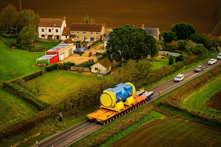 Jaw-dropping pictures show a huge generator part arrived at Britain's new Â£26bn nuclear power station. Hinkley Point C's 12m-long stator will generate enough low carbon electricity for 3 million homes. Gordon Bell, Hinkley Point C spokesman, said: "Itâs another big day for Britainâs energy security as the 450-tonne generator stator, which converts the mechanical energy of the turbine into electricity, arrives at the construction site in Somerset after another safe delivery by road, rail and sea." The turbine generator stator - the largest ever constructed by Arabelle Solutions - arrived on Sunday (17 Nov), completing the journey from the factory in Belfort, France.