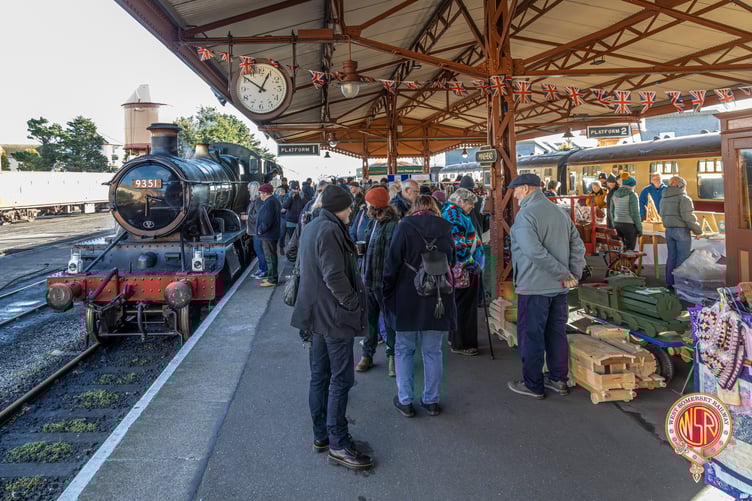 A previous West Somerset Railway Christmas market on Minehead Station. PHOTO: Mike Pinn.