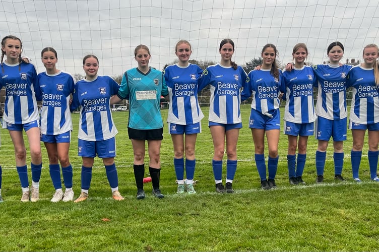 Minehead Under 16 girls march on