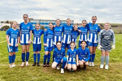 Minehead Under 12 girls line-up