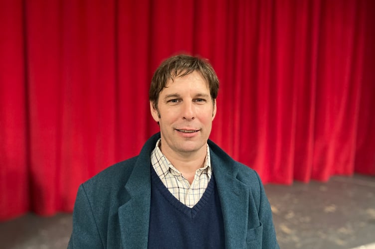 Councillor Richard Wilkins, portfolio holder for transport and waste services, at the Dunball roundabout drop-in event at Puriton Village Hall - Daniel Mumby - 231024.jpg