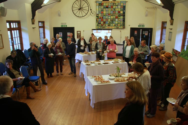 A reception was held in Roadwater Village Hall to celebrate the volunteers who keep the village shop going. PHOTO: George Ody.