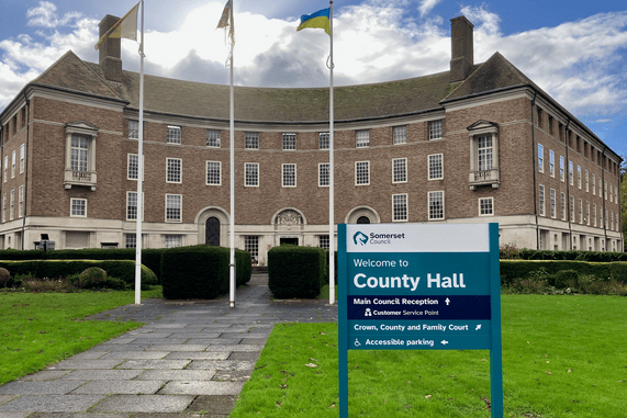 Somerset Council's County Hall headquarters, in Taunton.