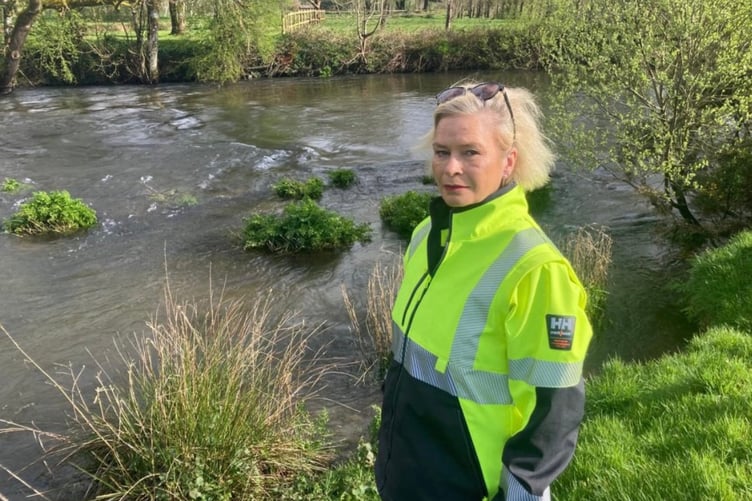 West Somerset MP Rachel Gilmour on the banks of the River Exe.