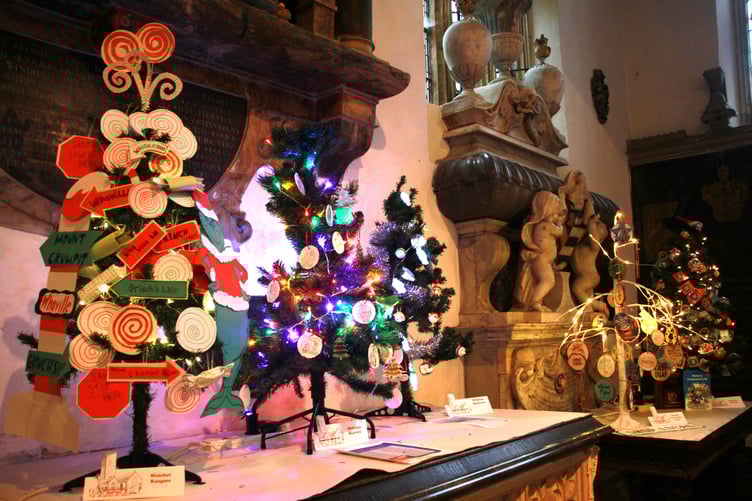 Watchet's St Decuman's Church saw 53 decorated Christmas trees for its annual festival. PHOTO: George Ody.