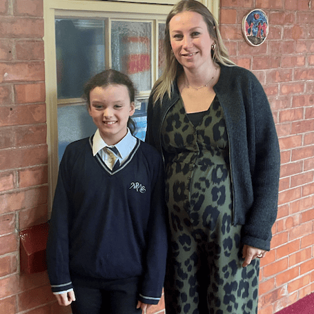 Budding young chef Roxy Sramska with Minehead Middle School year seven head Sarah Mills.