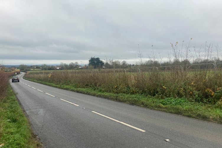 Planned Entrance To 175 Homes On The B3141 Woolavington Hill In Woolavington.