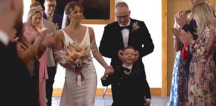 Boy, 10, beats odds and takes first steps to walk mum down aisle