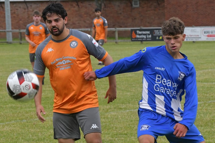 Ollie Hall (right) in action for Minehead