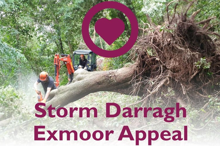 Exmoor National Park Authority is appealing for funds to help meet the cost of clearing up after Storm Darragh. IMAGE: ENPA.