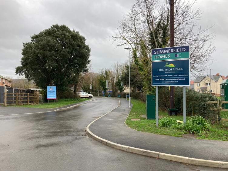 Entrance to the Liddymore Park development on Liddymore Road in Watchet - Daniel Mumby - 301223