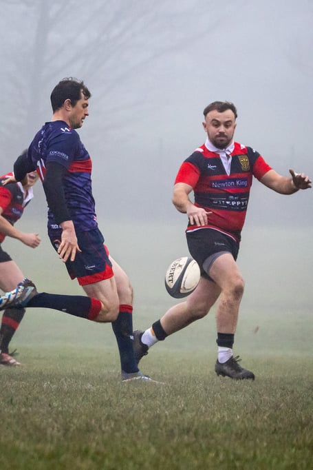 Action from the first team game in the afternoon
