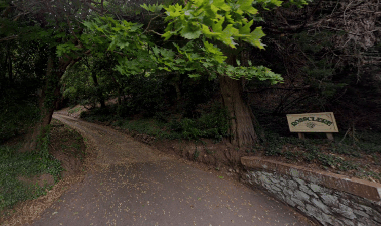 The driveway to Rossclere, on North Hill, Minehead, where controversial tree works have been approved. PHOTO: Google Maps.