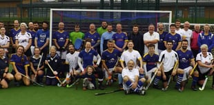 Minehead Hockey Club players in festive mood raising cash 