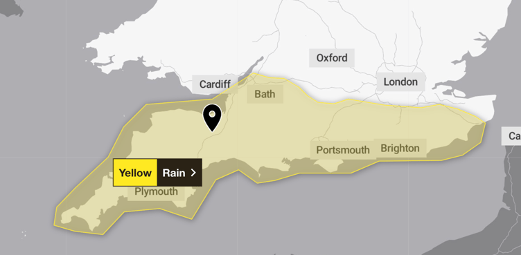 The Met Office has released new yellow weather warnings for heavy rain across south England