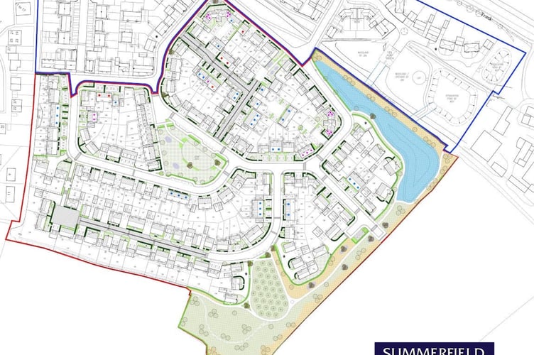A site plan of the Summerfield Homes Liddymore Park development in Watchet. IMAGE: Summerfield.