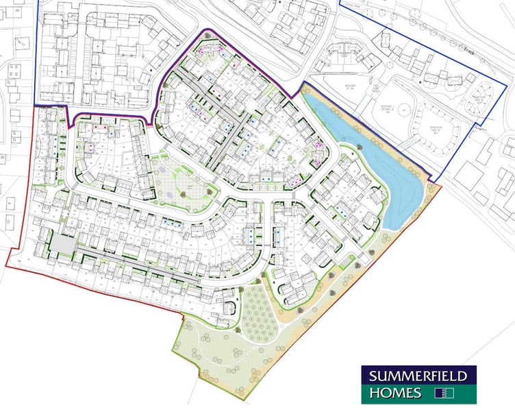 A site plan of the Summerfield Homes Liddymore Park development in Watchet. IMAGE: Summerfield.