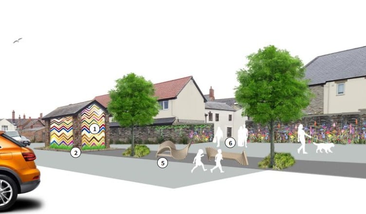 Artist's impression of Market Street car park improvements in Watchet (Photo: Feria Urbanism)