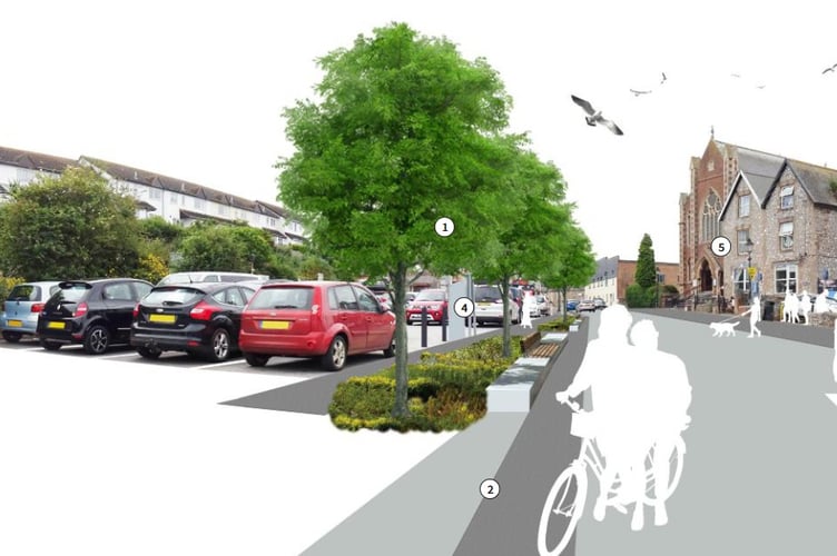Artist's impression of Harbour Road improvements in Watchet (Photo: Feria Urbanism - 100125)