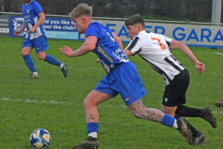 Josh Elston - close to scoring twice for Minehead early on