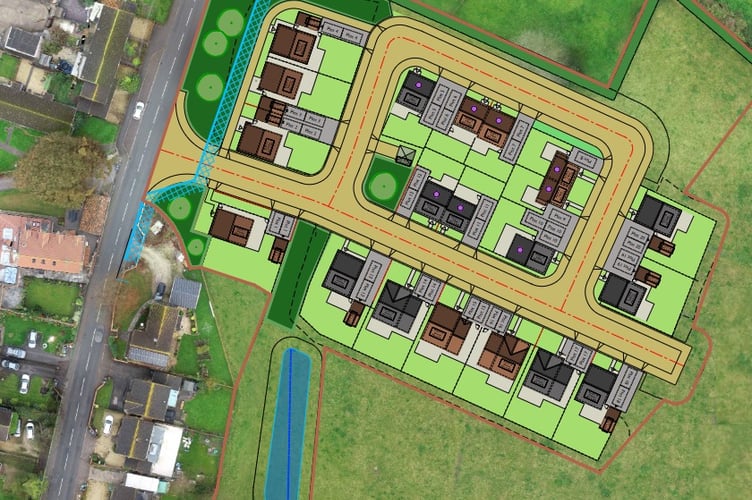 Plans for 20 homes on the B3141 Church Street in East Huntspill - Notaro New Homes - 150125