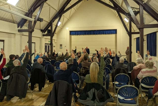 Members of the new Tiverton and Minehead branch of Reform UK vote at a meeting where officers were elected.