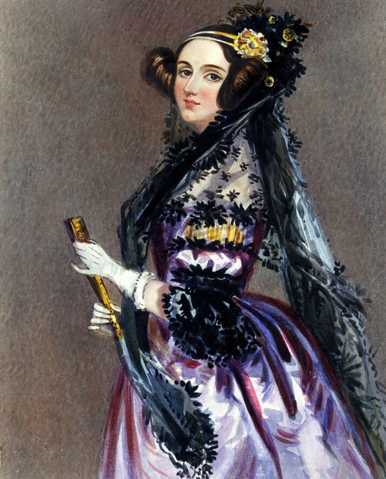 A watercolour painting of computer pioneer Ada Lovelace, who lived for a time in Porlock.