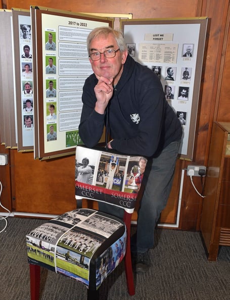 Stuart Tudball with one of his Somerset-themed chairs