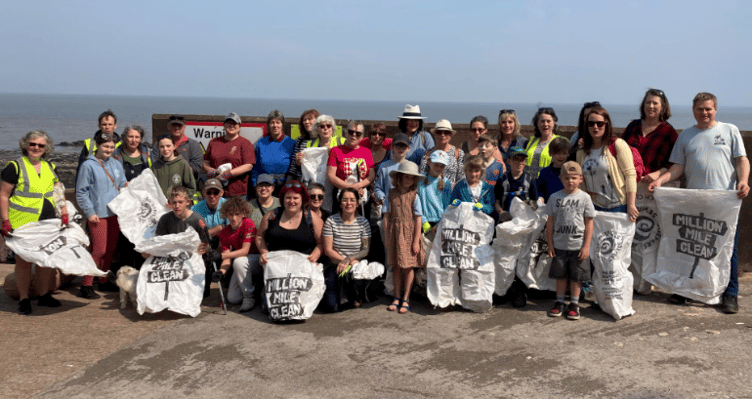 A previous beach clean event in Watchet.